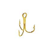 Gold Treble Hooks, Size #16, 50 Pcs Sharp Finish, for Freshwater & Light Tackle Fishing, Ideal for Panfish, Trout, Crappie & Small Lure Rigging