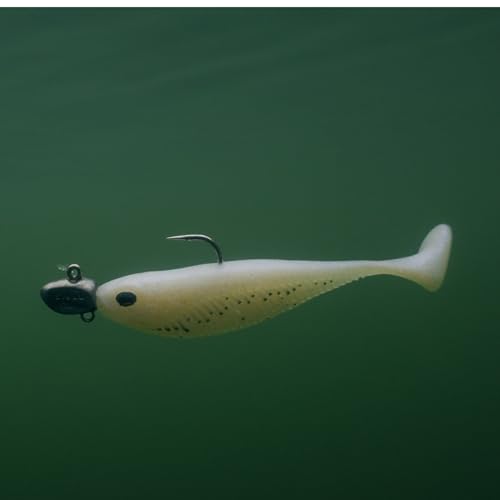 Nomad Design Live Ops Dozer 3” Minnow Unrigged Swimbait Soft Bait Lure, Slow-Speed High Vibration with Reactor-UV & Glow, Pink Floss (5 Pack), for Speckled Trout & Redfish
