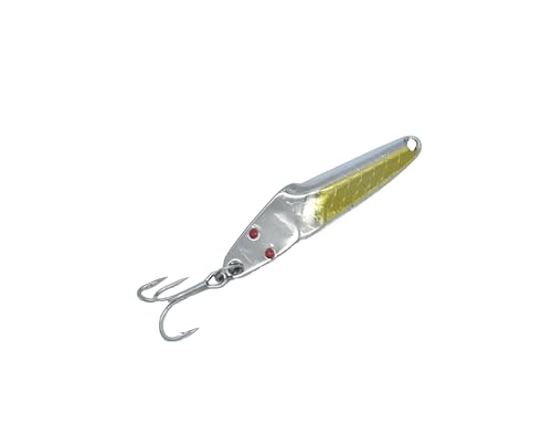 Al's Goldfish Lure Co. Lil' 49er Ice Jig - IFN50 Ice Fishing Jig with Treble Hook Off the Nose. Jigging Lure for Crappie, Perch, Panfish, Trout and Bass - 1/4 oz. 1-3/4" - color: Neon Yellow