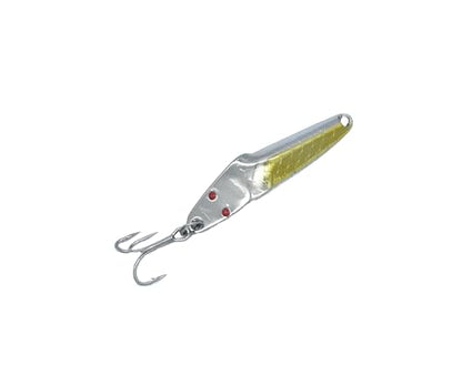 Al's Goldfish Lure Co. Lil' 49er Ice Jig - IFN50 Ice Fishing Jig with Treble Hook Off the Nose. Jigging Lure for Crappie, Perch, Panfish, Trout and Bass - 1/4 oz. 1-3/4" - color: Neon Yellow
