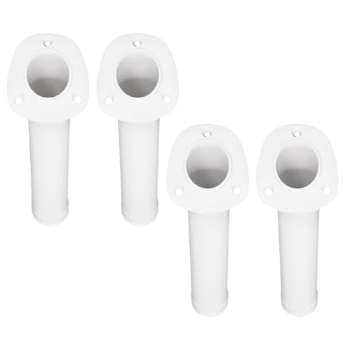MARINE CITY Flush Mount Fishing Rod Holder 30 Degree Polypropylene, Durable, Lightweight, Easy Access for Fishing, Fits 2" Hole, Ideal for Kayaks, Boats and Yachts - color: White, style: 4 Pcs