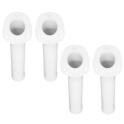 MARINE CITY Flush Mount Fishing Rod Holder 30 Degree Polypropylene, Durable, Lightweight, Easy Access for Fishing, Fits 2" Hole, Ideal for Kayaks, Boats and Yachts - color: White, style: 4 Pcs