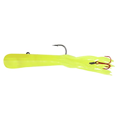 Northland Fishing Tackle Level-Head Predator Tube Jig, Assorted Sizes & Colors for Ice Fishing and Fishing Lake Trout, Northern Pike, and Burbot - color: Super-Glo Chartreuse, size: 1 1/2 Oz, 2/Card