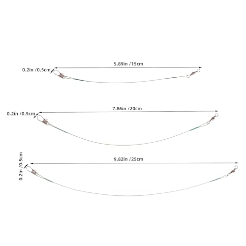 Yardwe 60pcs Fishing Wire Leader: Bite-Proof Steel Fishing Line - High Strength Leader Line Tackle for Saltwater and Freshwater - Portable Wire Trace Kit 15/20/25cm