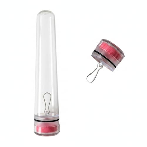 Collapsible Fishing Float Storage Tube - Clear Polyester Tackle Organizer with Hanging Hook, 31.5 Inch Bobber Bag for Space-Saving Gear Protection (1 Pack)