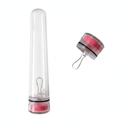 Collapsible Fishing Float Storage Tube - Clear Polyester Tackle Organizer with Hanging Hook, 31.5 Inch Bobber Bag for Space-Saving Gear Protection (1 Pack)