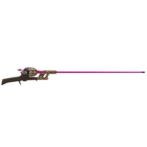 Kid Casters: Leopard Tangle-Free Fishing Combo|Spincast Reel & Practice Casting Plug | 34" Tangle-Free Combo|Inline Rod w/EZ Thread Line System (Pre-spooled w/a 6-lb Fishing line) 1.5" Fishing Bobber