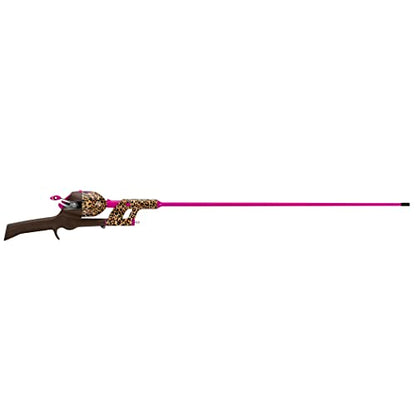 Kid Casters: Leopard Tangle-Free Fishing Combo|Spincast Reel & Practice Casting Plug | 34" Tangle-Free Combo|Inline Rod w/EZ Thread Line System (Pre-spooled w/a 6-lb Fishing line) 1.5" Fishing Bobber