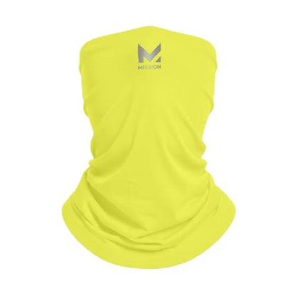 MISSION Multi-Use Neck Gaiter Face Mask for Ski & Outdoors, UPF 50, Breathable Lightweight Fabric - color: Safety Yellow