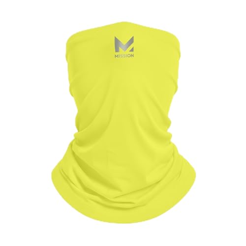 MISSION Multi-Use Neck Gaiter Face Mask for Ski & Outdoors, UPF 50, Breathable Lightweight Fabric - color: Safety Yellow