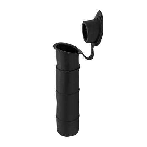 MARINE CITY Black Liner Injection Molded PVC Rod Holder with Cover, Water-Resistant, Durable, Easy to Install, for Yachts, Boats, Kayaks & More
