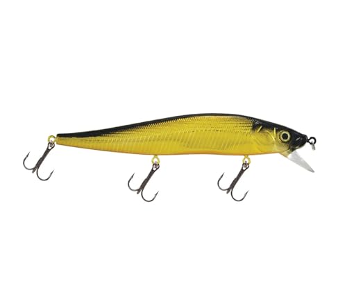 Luck E Strike STX Jerkbait, 4.5 Inch Suspending Hydrodynamic Fishing Lure, Made in The USA - color: Deadly Black