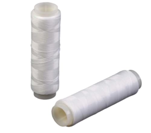2Pcs White Fishing Thread,Bait Thread,Nylon Elastic Invisible Magic Fishing Line 0.1/0.2 mm Stretchy Fishing Line Length 656 Feet Per Spool Clear Fishings String,Monofilament Line Fishing