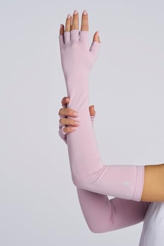 Coolibar Long Fingerless UV Sun Gloves - UPF 50+ Sun Protection - Perpetua - color: Dusty Mauve, size: Large