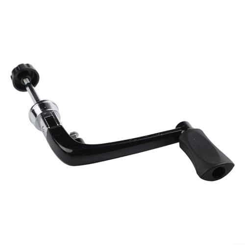 Fishing Reel Handle Crank Foldable Degree Metal Shaft Anti-Slip for 1000-5000 6000-8000 Reels Saltwater Freshwater Replacement Part Silver Black