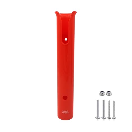 ISURE MARINE Fishing Rod Holder Bracket Wall Mounted Boat Side Mount Tool Holder Tube Links with Screws 2 Pole Tube （Orange）