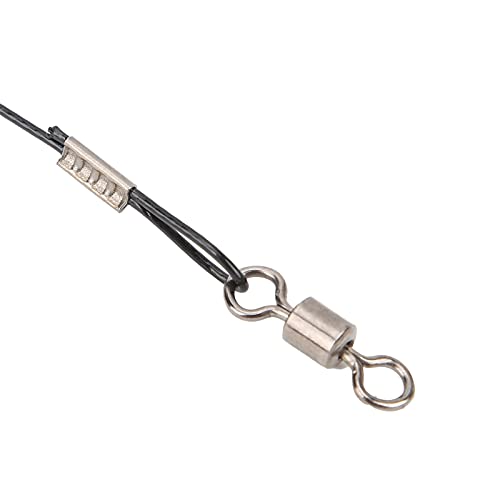 RiToEasysports Fishing Wire Line Leash, Anti Bite Steel Fishing Leader with Rolling, for Sea Boat Deep Sea - color: Black