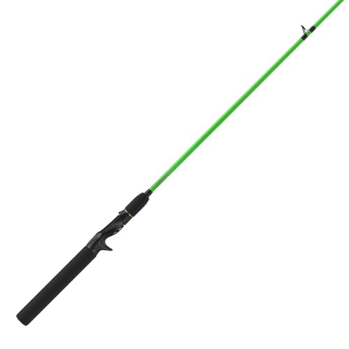 Hotcast Fiberglass Casting Rod, 6-Foot 6-Inch, 2-Piece, Medium Power, Green, Fishing Pole