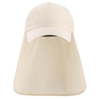 Connectyle Men's Sun Hat with Neck Flap Adjustable Breathable UPF 50+ Sun Protection Baseball Cap for Fishing Hiking Golfing - color: Beige