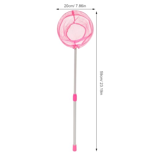 PRETYZOOM Telescopic Fishing Net for Wear-Resistant Aluminum Alloy Landing Net Pole Capacity for Outdoor Freshwater Lake Fishing and Camping Retractable Pink Design