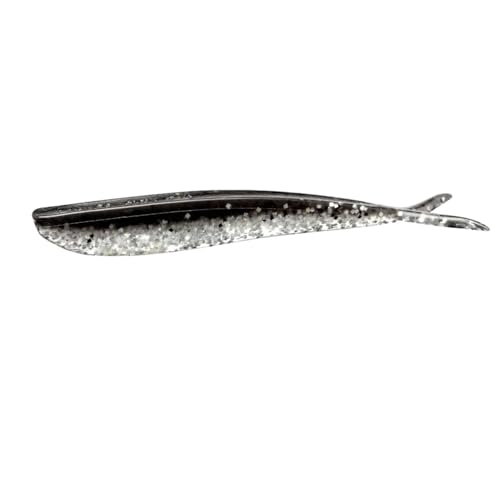 Lunker City Fishing Fin-S Fish 4" Split Tail Soft Plastic Jerk Bait Minnow Original Walleye and Bass Lure, 10 Per Bag, Made in The USA - style: 33 Silver Pepper Shiner