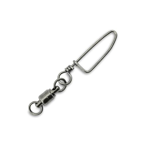 AFW Solid Brass Ball Bearing Snap Swivels with Welded Rings - Black Finish, Up to 450 lb Test Capacity, Patented Bullet Shaped Head for Reduced Water Resistance, Fluid Rotation - size: 3 pc, #4, 90 lb test