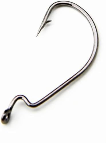 Toasis Fishing EWG Offset Soft Lure Worm Hook Assorted Sizes Pack of 50 - size: #2