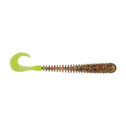 Berkley Berkley PowerBait Rib Worm - color: Gold Cracker/Chartreuse