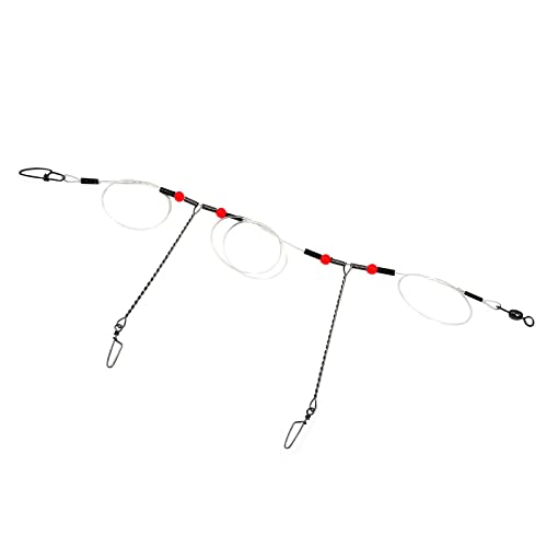 YOTO Fishing Tackle Leaders,Hi-Low Rig,Double Arms Saltwater Stainless Steel Leader with Swivels,High-Strength Fish Wire Gear Equipment, Fishing Gift - color: D1-Nylon Leader-70lb-12pcs