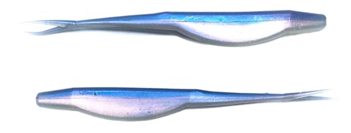 Phat Pak Baits - Drunkin Shad Zoom Super Fluke Style Soft Jerkbait 5" 20ct Soft Plastic Bass Fishing Lure - color: Pro Blue Red Pearl