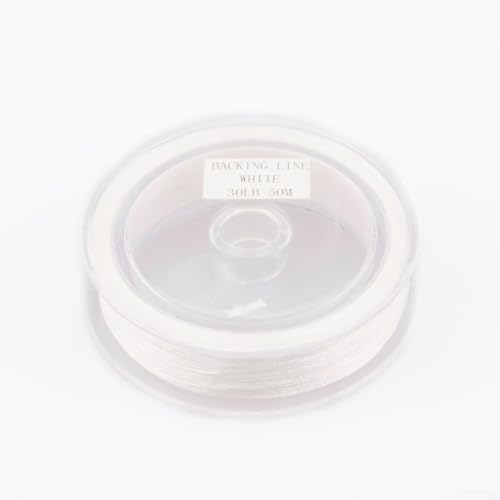 for Braided Fly Line Backing 50m Dacron Fishing Leader with Loop for Trout Bass Salmon Freshwater Saltwater Anglers Strong Low Stretch - size: A