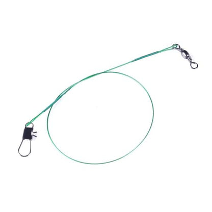 20 Pcs 20cm Super Strong Tensile Force Anti Bite Steel Fishing Line Steel Wire Leader with Rotating Snaps Fishing Lead Wire Nice