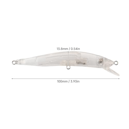 20pcs Blank Unpainted Minnow Crankbait, Blank Crankbaits Topwater Fishing Lures, Unpainted Lure Minnow for Bass Salmon Trout