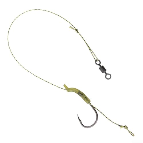 Carp Fishing Hair Rigs Having Curved Barb Steel Hooks and Boilie Bait Rig Stops Sizes 2 or 4 or 6 or 8 Boilies Pellets Meat or Floating Bait Fishing Setup