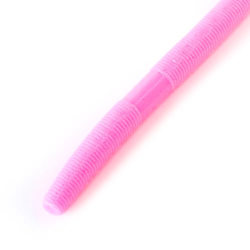 Senko Bait Soft Plastic Lures 5" Senkos 24 Pcs/100pcs for Wacky Rig Freshwater Fishing Green Pumpkin senko with Black Flake Pink Watermelon Double Color - style: Bubblegum Pink