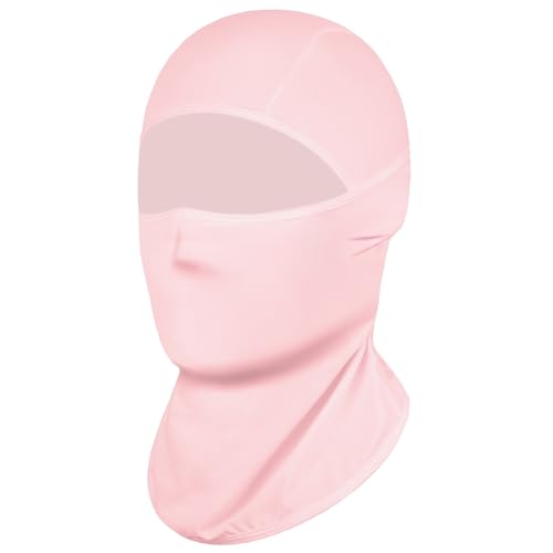 Achiou Ski Mask Balaclava Shiesty, Cooling Ice Silk Motorcycle Face Cover | Ski Mask for Men/Women,Breathable Face Mask,Thin Summer Balaclava,Versatile Use for Skiing Moto,UV Protection,Helmet Friendly - color: Pink