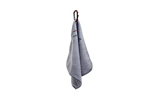 Fishing Towel - Microfiber Bait Towel - 16" x 16" Grey with Carabiner & Bottle Opener