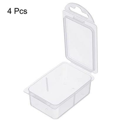Fishing Tackle Accessory Box, 4 Pack Plastic Fish Lure Bait Hooks Storage Organizer Case, Clear