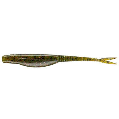 Strike King Mach Skooler Fishing Lure, Soft Plastic Jerkbait, Heavily Salted, Sleek Design, Erratic Action - color: Watermelon Red Flake, size: 5"