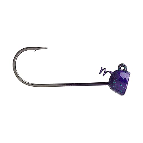 Buckeye Lures Spot Remover Magnum Jig Head with Heavy-Duty Spring & Sharp Nickel Hook for Soft Plastic Bass Fishing Baits - 5 Pack - color: June Bug, size: 1/8 oz