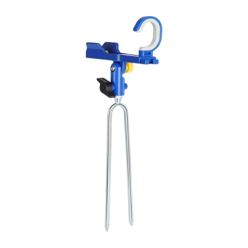 Fishing Rod Holder, Adjustable R-od Angle Support, 13.7x37cm, Rod Rack Spike, Ground Fishing Stand, Sturdy Rust Resistant Frame, for Shore, Beach, Dock, Kayak, Pontoon, and Surf F-ishing - color: Blue