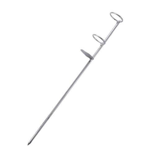 Stainless Steel Fishing Rod Holder Double Ring Ground Support Stand Fish Pole Holder 30/40/50cm Rod Spike(40cm)