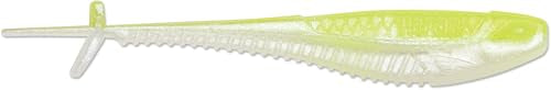 CrushCity Mooch Minnow Soft Plastic Minnow Bait, Natural Profile for Drop Shot, Jig Head & Multi-Species Fishing - color: Chartreuse Pearl, size: 2-1/2"