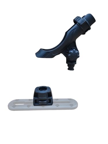 Brocraft Power Lock Rod Holder with Fishing Kayak Track Adaptor/Kayak Track Rod Holder - color: Standard