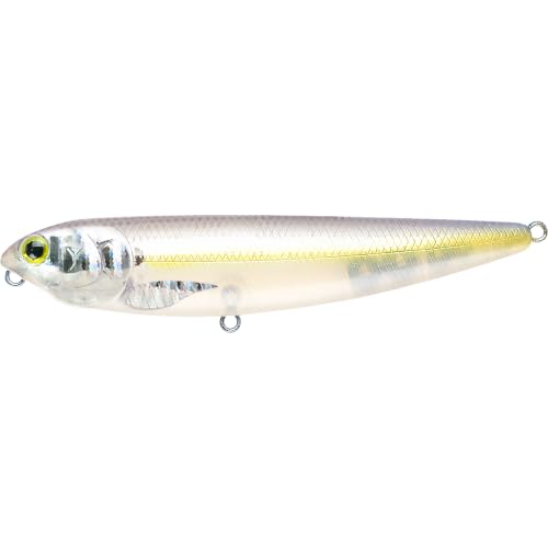 LUCKY CRAFT Sammy 100, Topwater Walking The Dog Action Freshwater Lake Bass Fishing Champion Bait - color: 380 Silver Cheek Chartreuse Shad, size: 100
