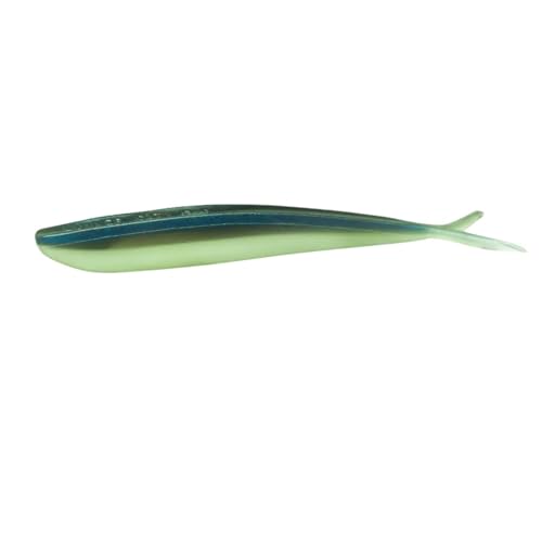 Lunker City Fishing Fin-S Fish 4" Split Tail Soft Plastic Jerk Bait Minnow Original Walleye and Bass Lure, 10 Per Bag, Made in The USA - style: 91 Alewife/Glow Belly