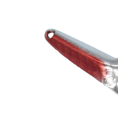 Al's Goldfish Lure Co. Lil' 49er Ice Jig - IFN50 Ice Fishing Jig with Treble Hook Off the Nose. Jigging Lure for Crappie, Perch, Panfish, Trout and Bass - 1/4 oz. 1-3/4" - color: Neon Red