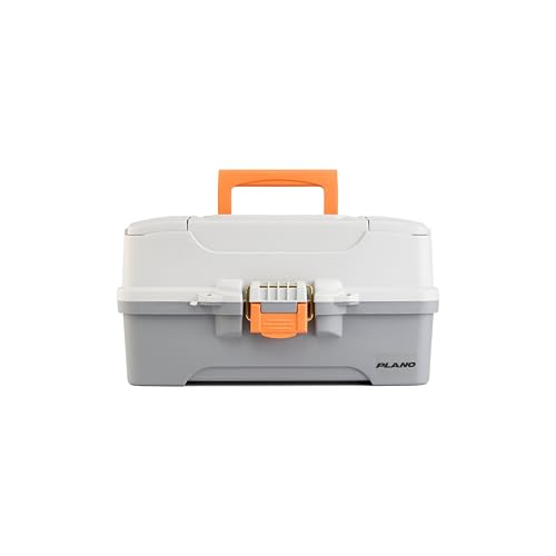 Plano Three-Tray Tackle Box Panfish Kit, Light Grey/Dark Grey, Rust-Proof Brass Latch, Top-Access Tray with Deep Storage, Made in the USA, Portable Fishing Gear Storage Organizer - style: Panfish