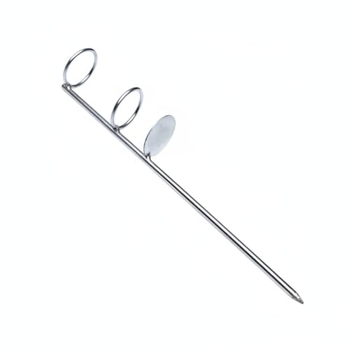 Heavy Duty Iron Fishing Rod Holder with Ground Spike, 17.7 Inch Vertical Bank Stick for Surf Casting on Sand and Soil, Silver