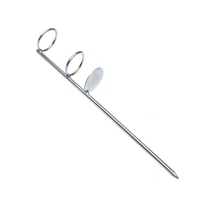 Heavy Duty Iron Fishing Rod Holder with Ground Spike, 17.7 Inch Vertical Bank Stick for Surf Casting on Sand and Soil, Silver